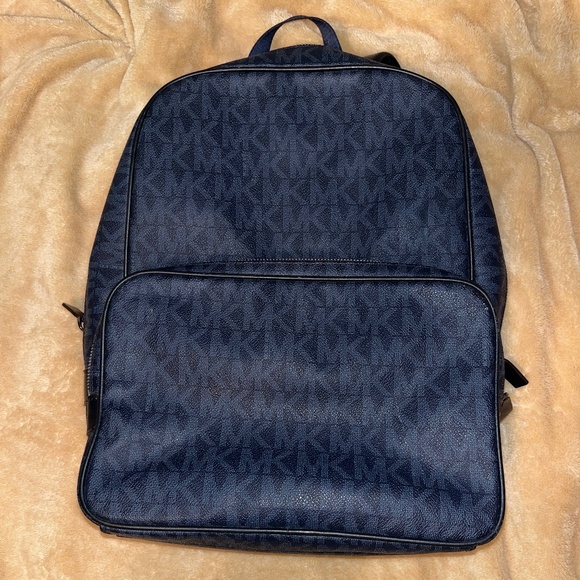 Micheal Kors Men’s Jet Set Signature Logo Baltic Blue Backpack Bag - Picture 1 of 7